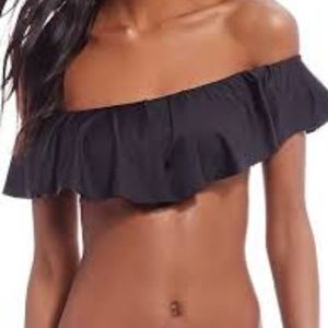 TRINA TURK black off the shoulder bathing suit top.